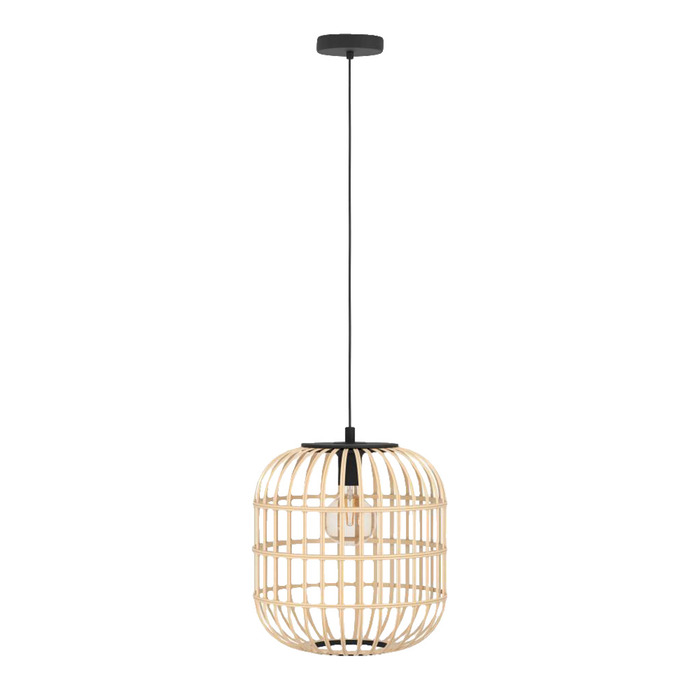 Eglo Bordesley pendel Ø35 cm bambus/sort